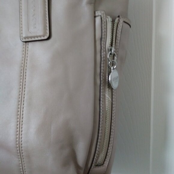 Coach Beige Double Handle Tote Bag - Picture 6 of 12